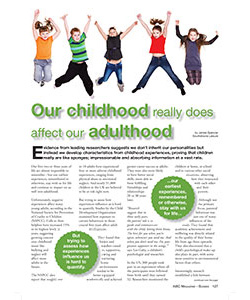 Childhood to Adulthood article