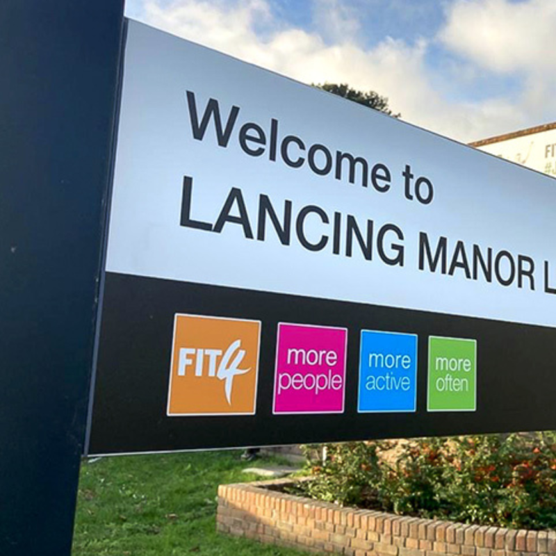 Lancing Manor leisure Centre sign